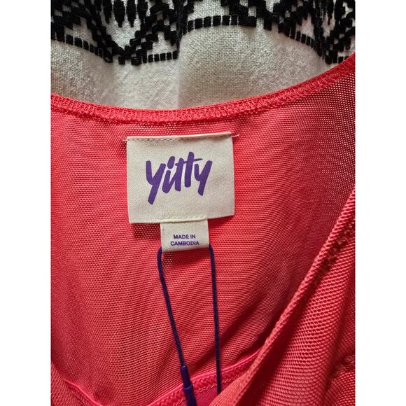 NWT Yitty Mesh Me Smoothing Midi Bralette hot pink mesh shapeware size large - Picture 4 of 10